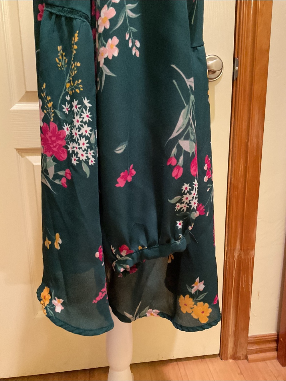 Old Navy Green Floral V-Neck Long Sleeve Tunic/Blouse 4X (30/32W) - Picture 2 of 4